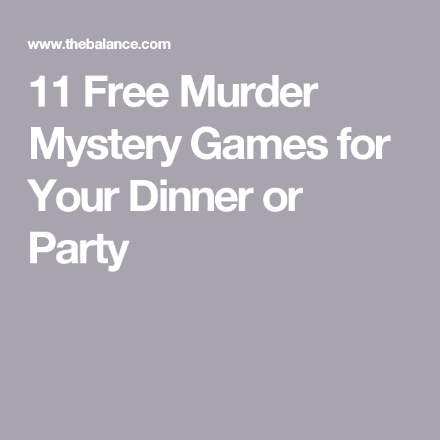 Printable Murder Mystery Game