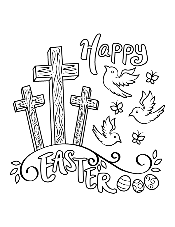 Printable Religious Easter Coloring Page