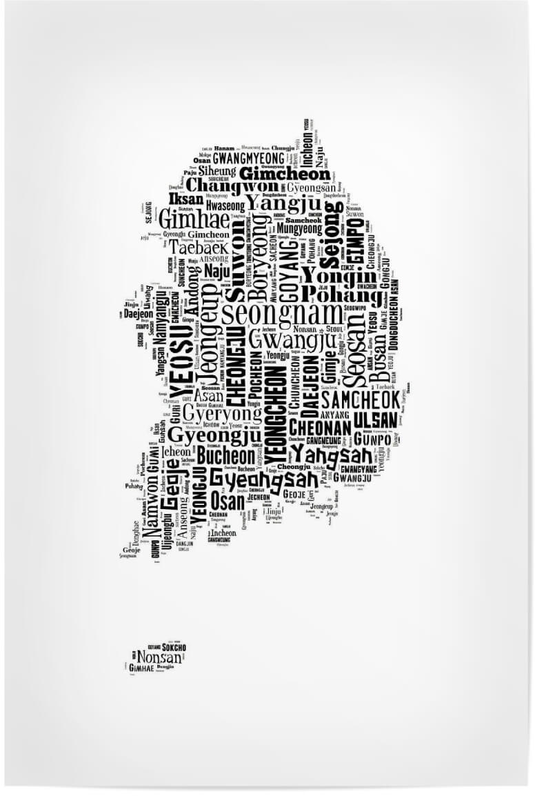 Printable South Korea Map Poster Free Download And Print For You