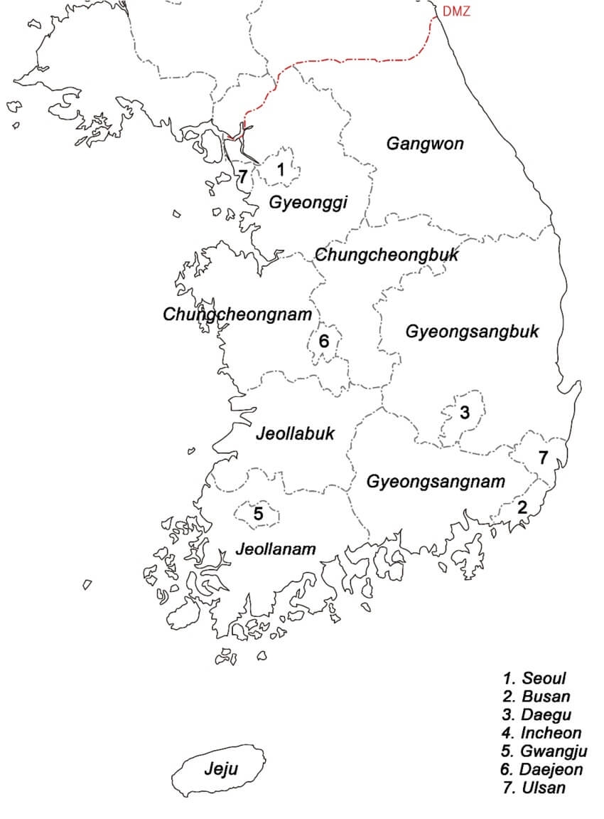 map activity printable south korea