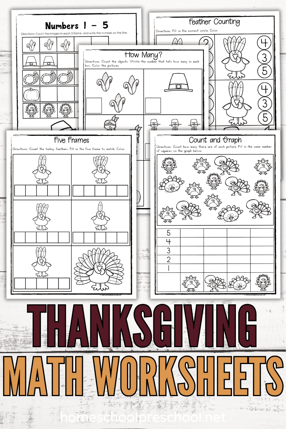 Printable Thanksgiving Math Worksheets For Preschoolers Worksheets 