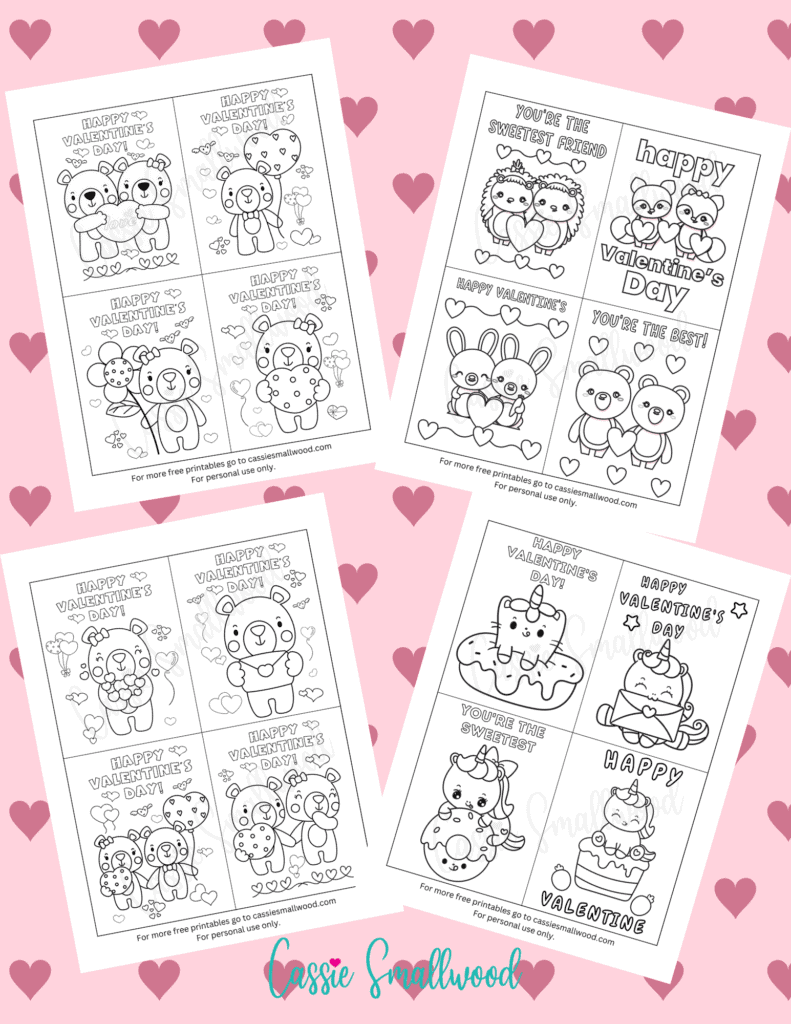 Printable Valentine Exchange Cards To Color Cassie Smallwood