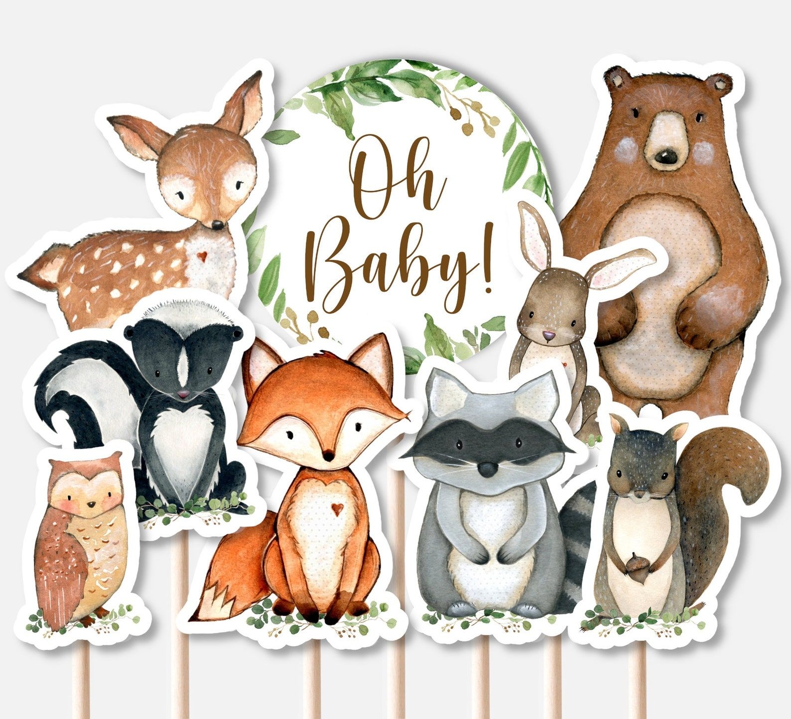 PRINTABLE Woodland Animals Centerpieces Woodland Baby Shower Etsy 