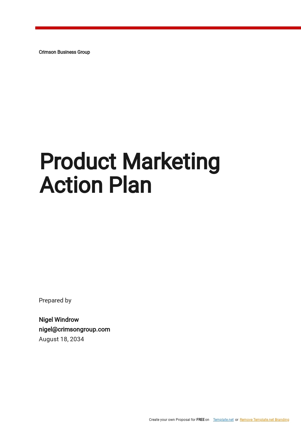 marketing action plan template