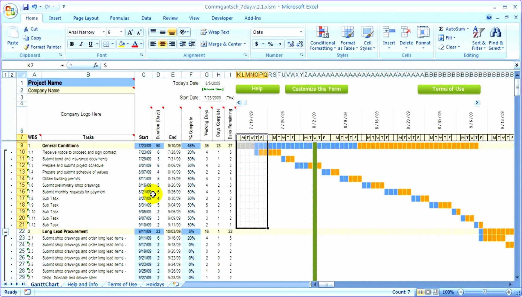 Project Plan Excel Free Template