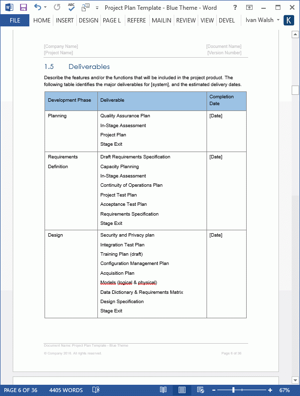 Project Plan Template Download MS Word Excel Forms Spreadsheets