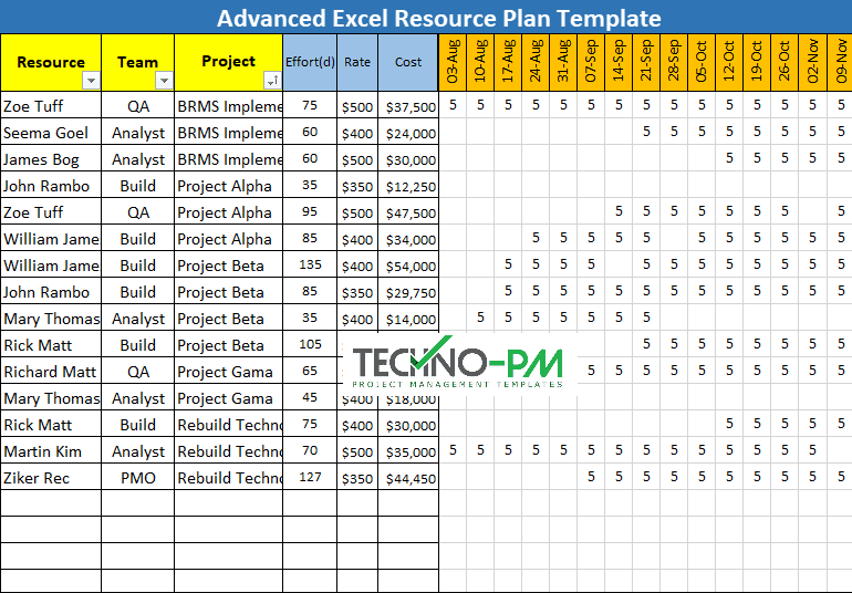 Project Resource Management Plan Template