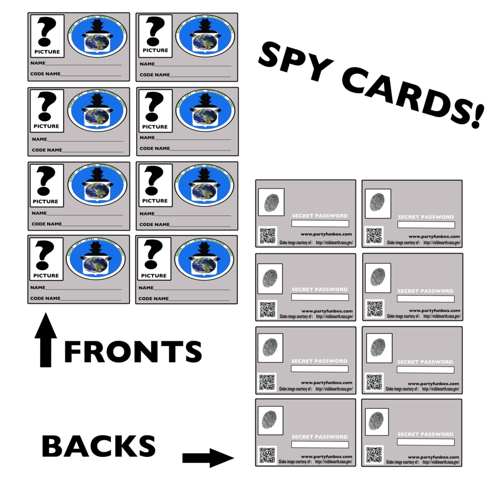 Psst Free Printable Spy Identification Cards Party Fun Box