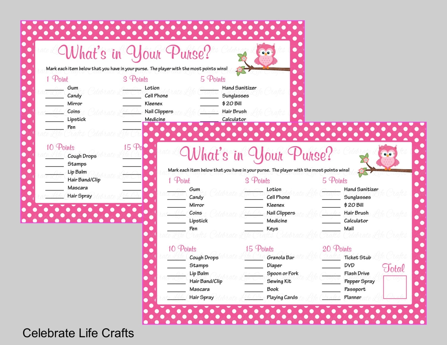Purse Baby Shower Game Printable Baby Shower Games FREE Printable