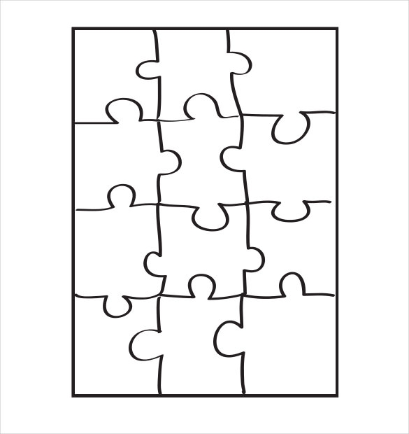 blank 4 piece puzzle template