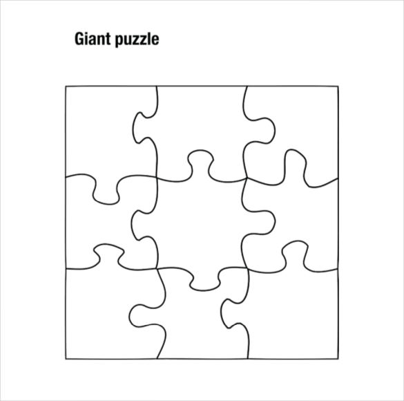 9 piece puzzle template free