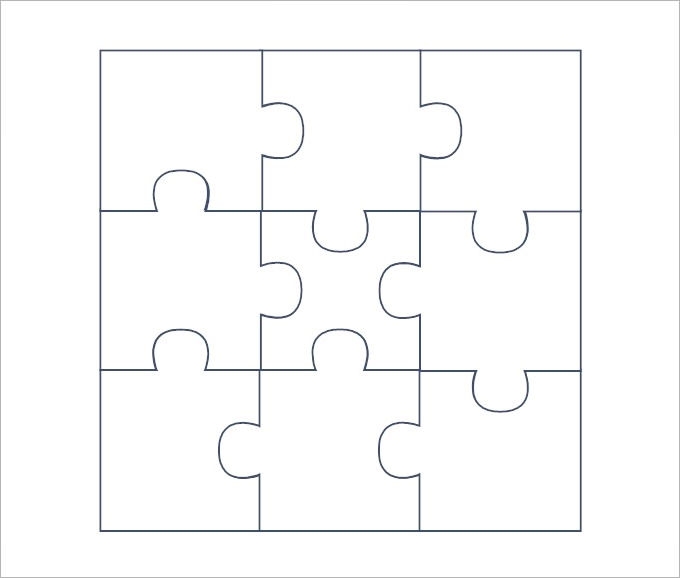 blank 6 piece puzzle template