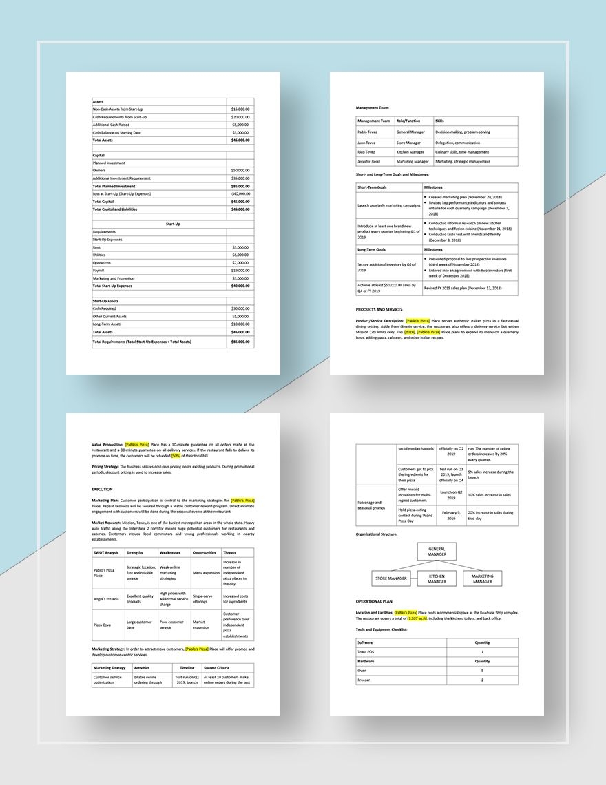 Quarterly Business Plan Template In Google Docs Word Pages Download 