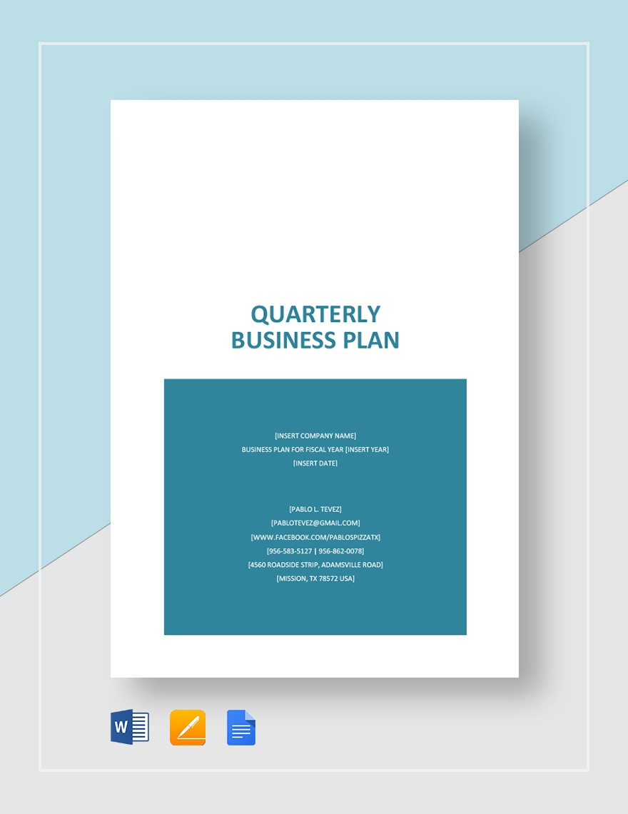 Quarterly Business Plan Template In Google Docs Word Pages Download 