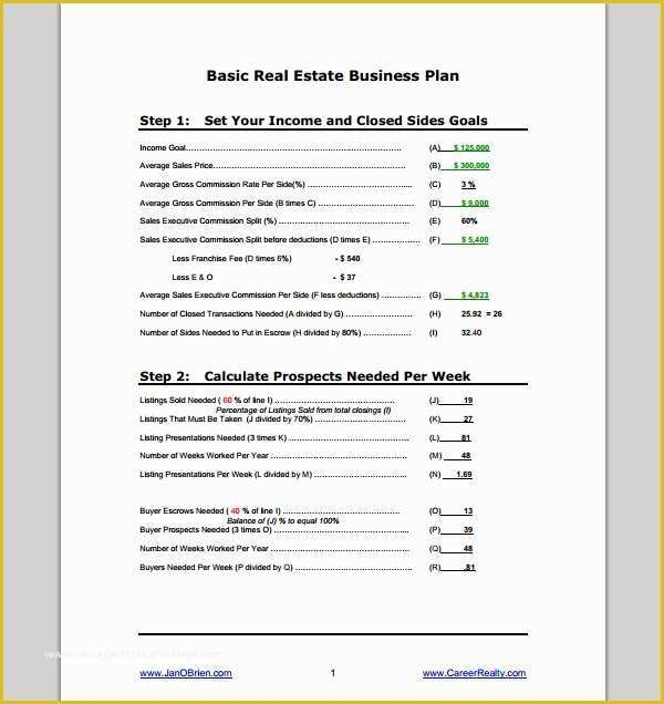 Real Estate Investment Business Plan Template Free Of Real Estate 