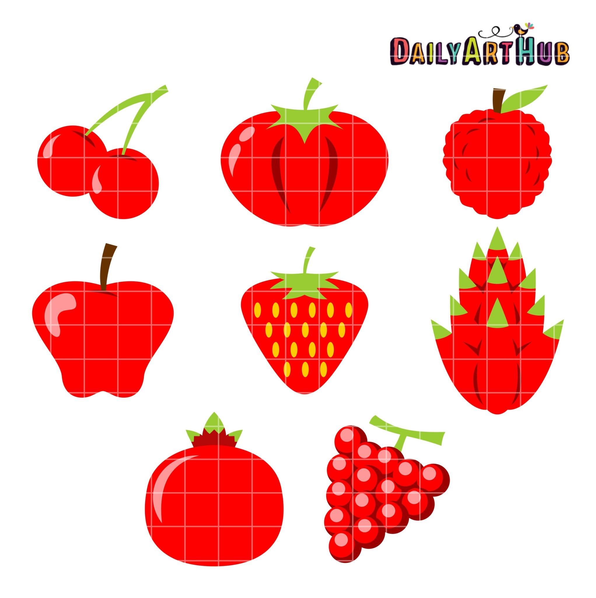 Red Fruits Clip Art Set Daily Art Hub Graphics Alphabets SVG