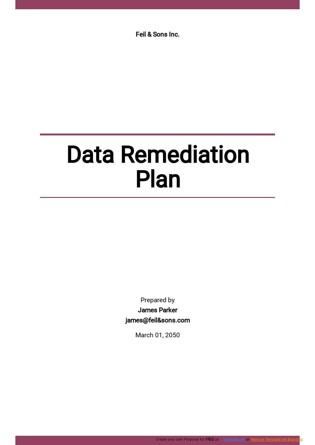 remediation plan template