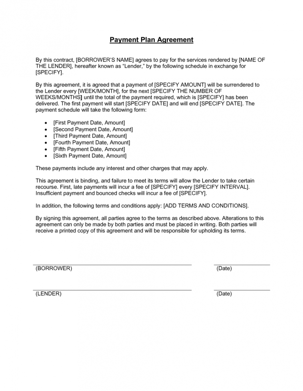 Repayment Plan Template