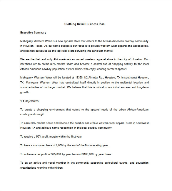 Retail Business Plan Template 14 Word Excel PDF Format Download