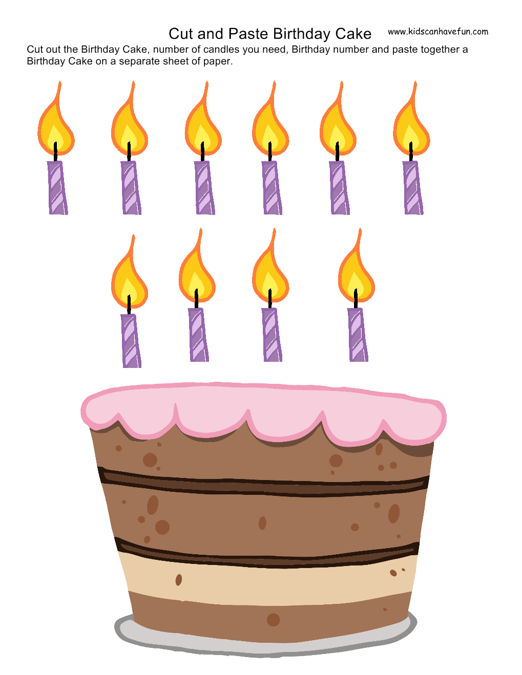 Rochelle Wallace 11 Guilt Free Printable Birthday Cakes With Candles