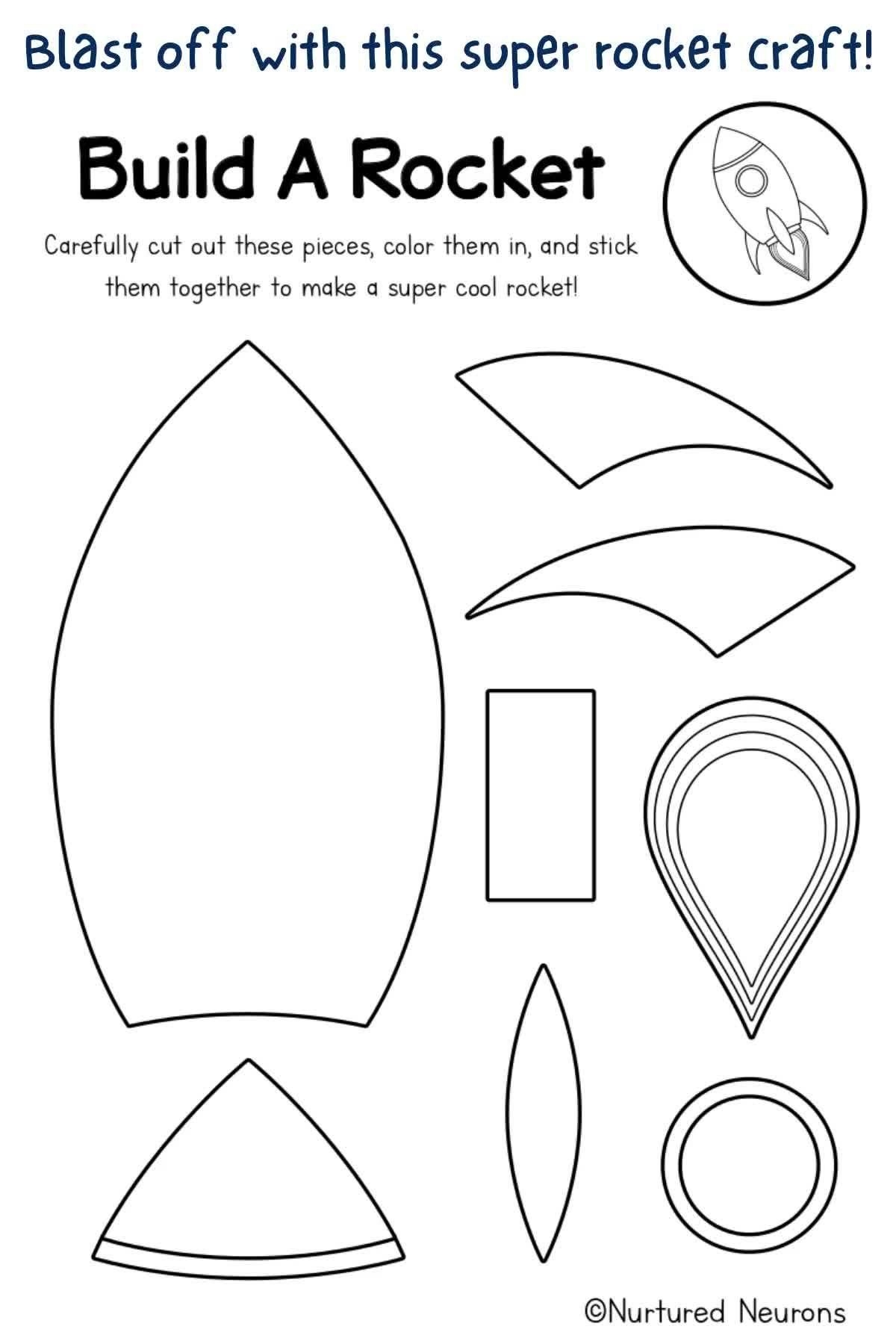 paper rocket craft printable template
