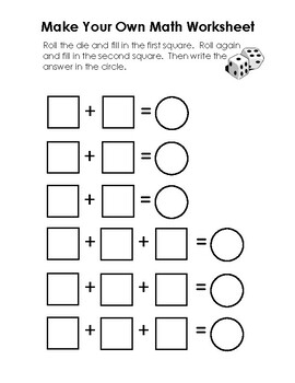 Roll Your Own Math Worksheet By Cheryl Smith TPT Worksheets Library