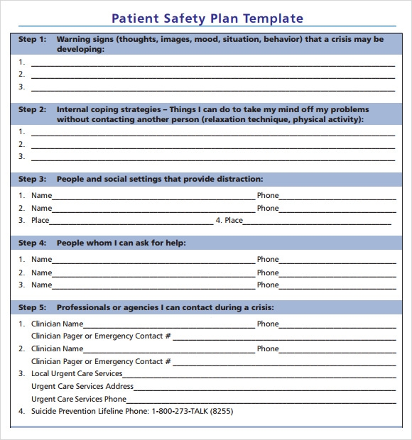 Saftey Plan Template