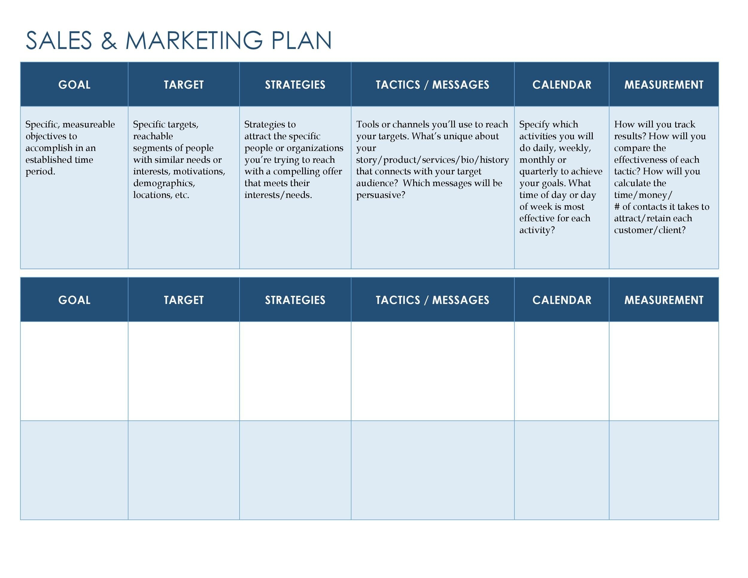 Sales Plan Template FREE DOWNLOAD Freemium Templates