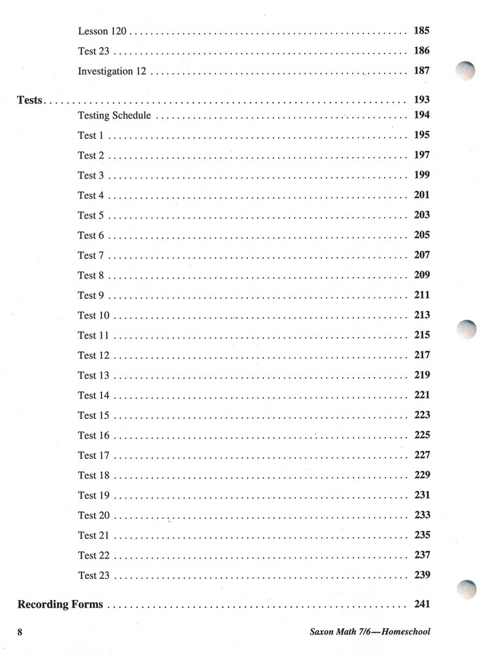 Saxon Math 7 6 Tests And Worksheets Printable Calendars AT A GLANCE