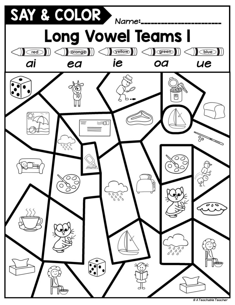 long vowel activities printable