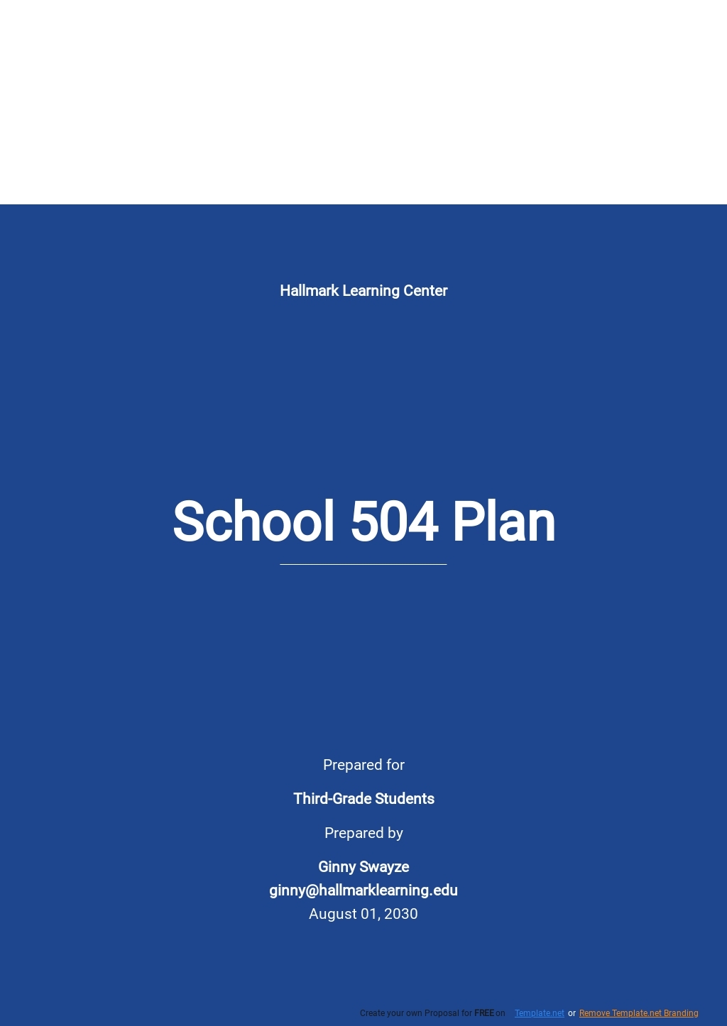 504 plan template editable