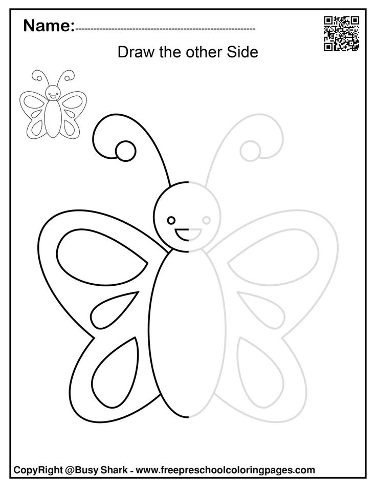 Set Of Spring Symmetry draw The Other Half Free Preschool Coloring