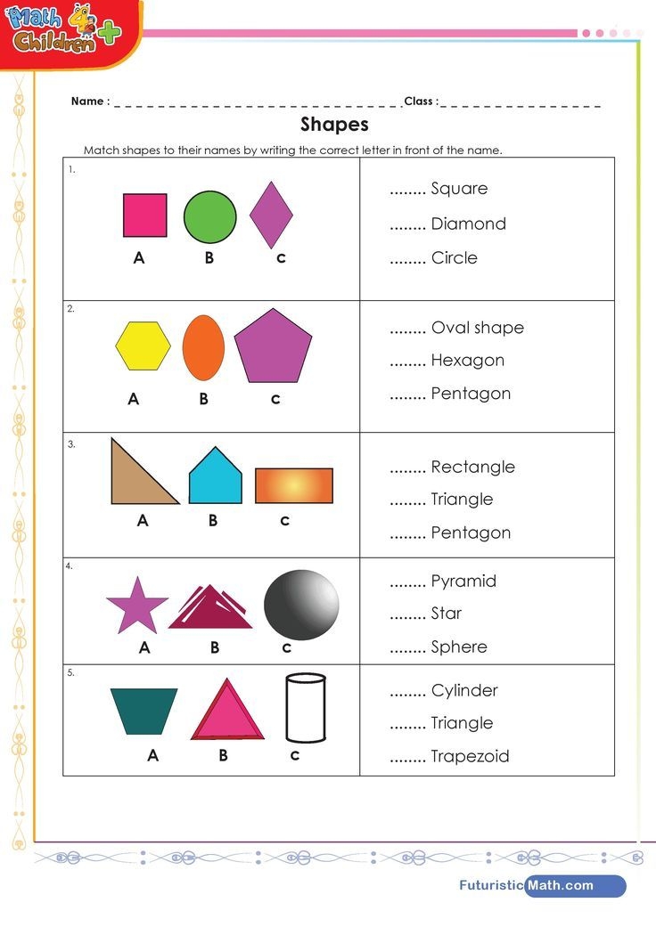 Shapes Math Worksheet