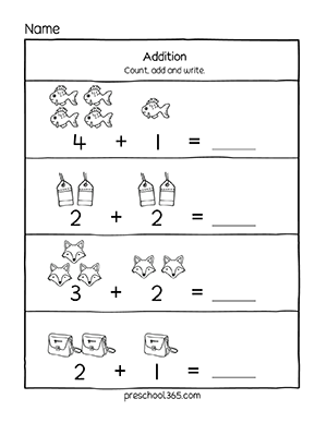 math worksheets prek