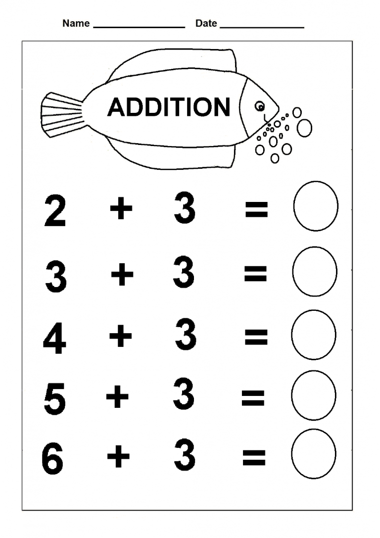 Simple Addition Kindergarten Math Practice Worksheets MySchoolsMath