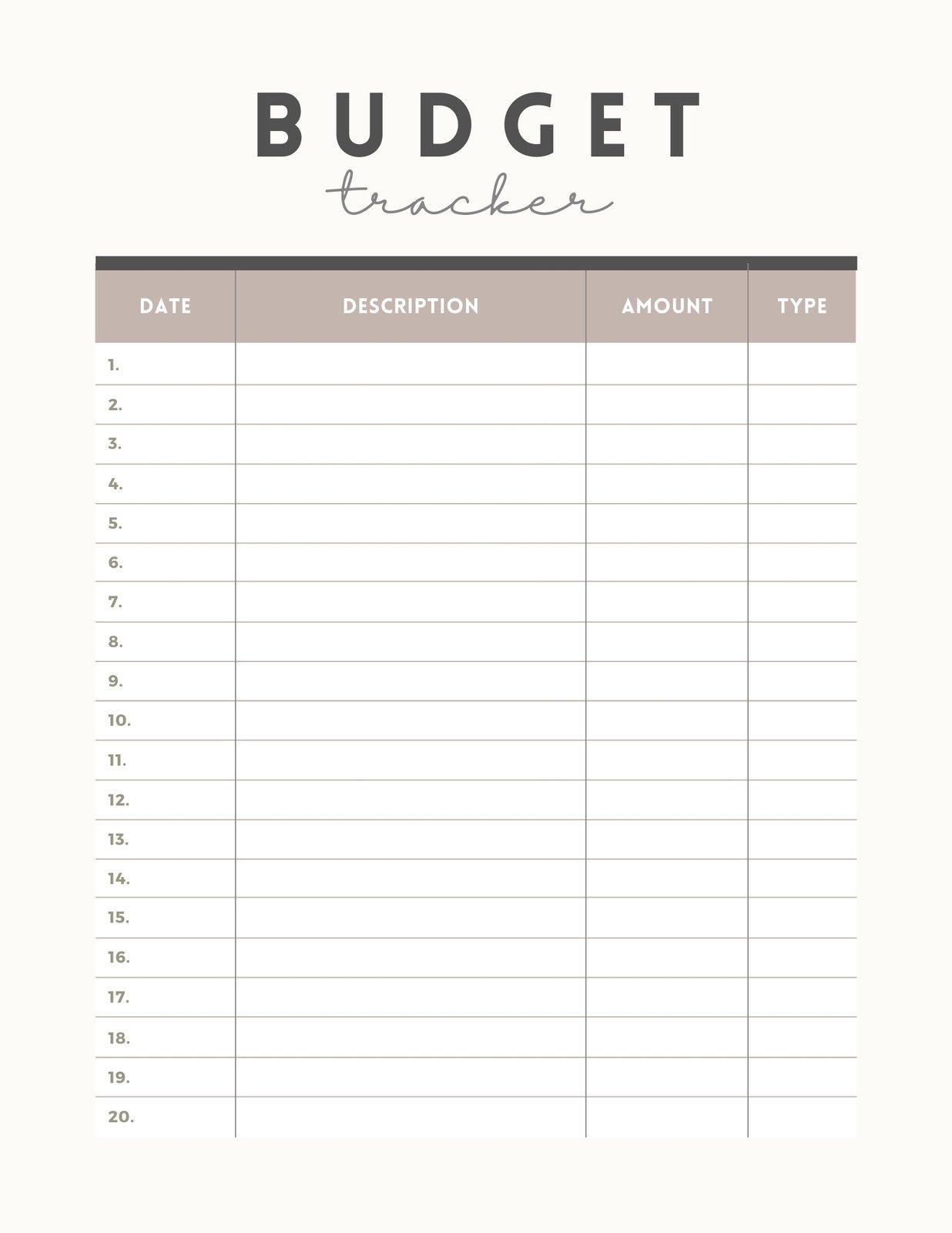monthly budget plan template