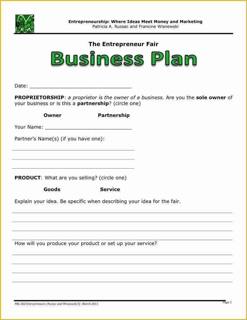 Simple Business Plan Template Free Of Easy Business Plan Template 