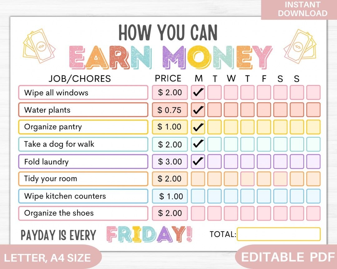 chore chart pictures printables
