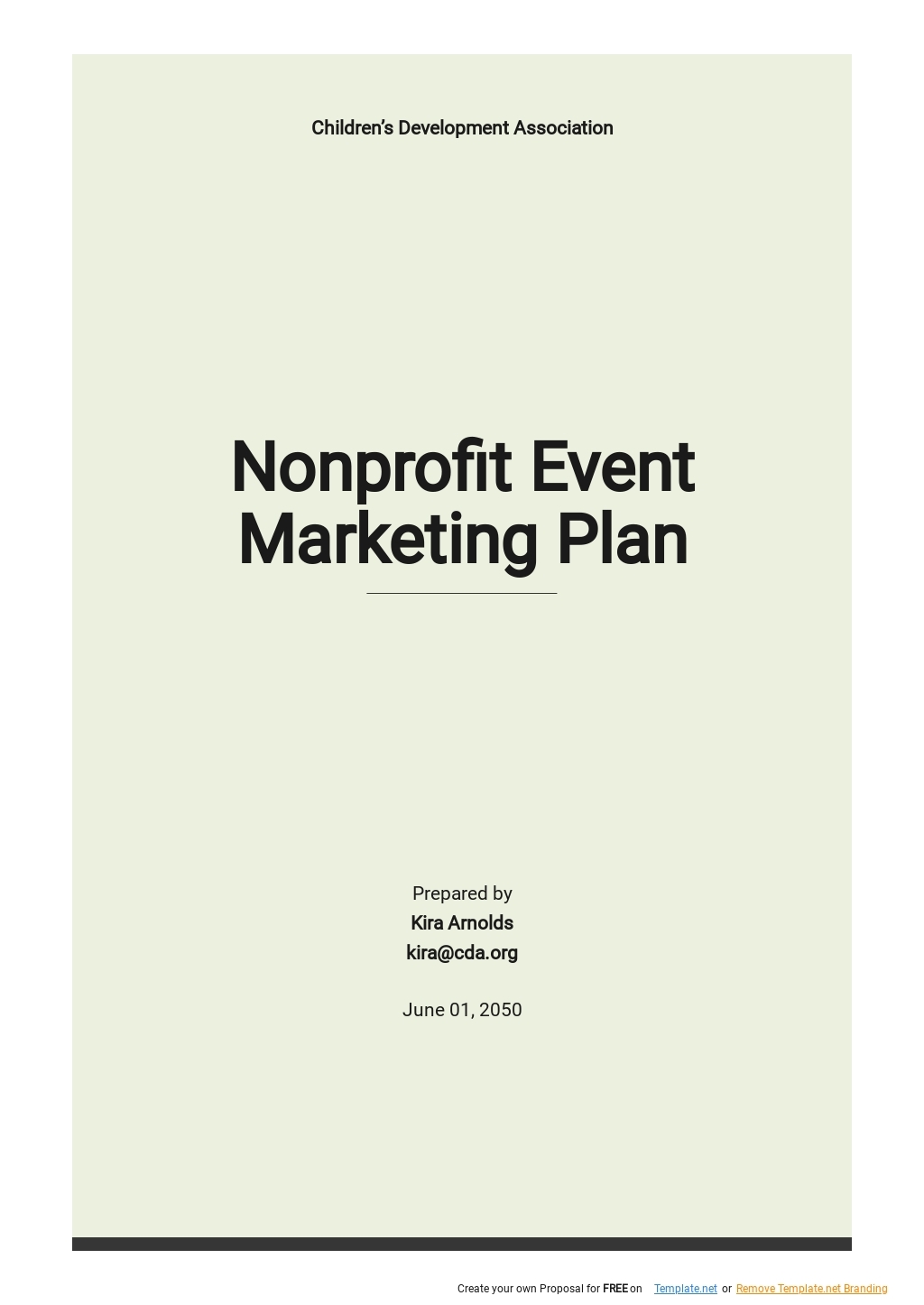 Simple Nonprofit Marketing Plan Template Google Docs Word Apple 