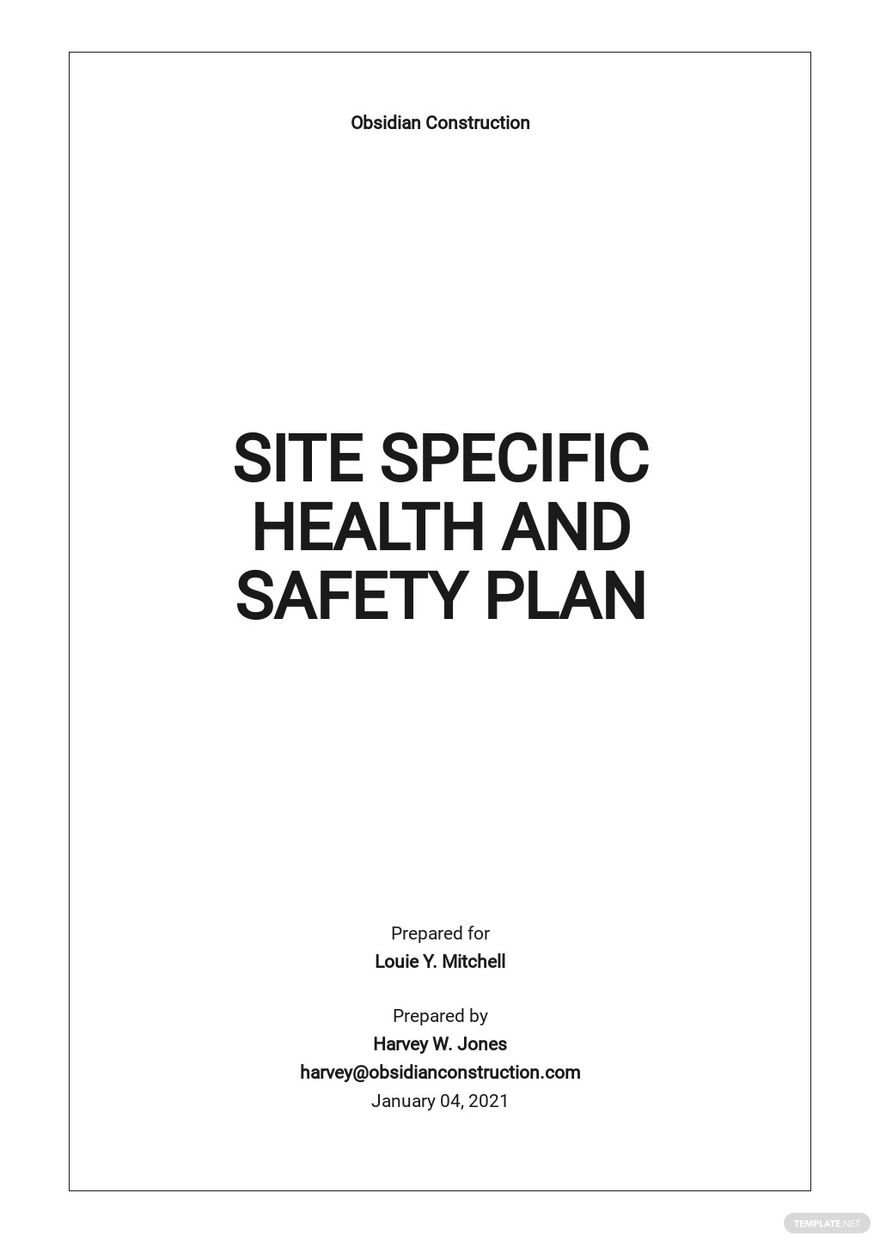 Site Specific Safety Plan Templates 7 Docs Free Downloads
