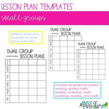 Small Group Planning Template Editable Small Group Lesson Plan Template