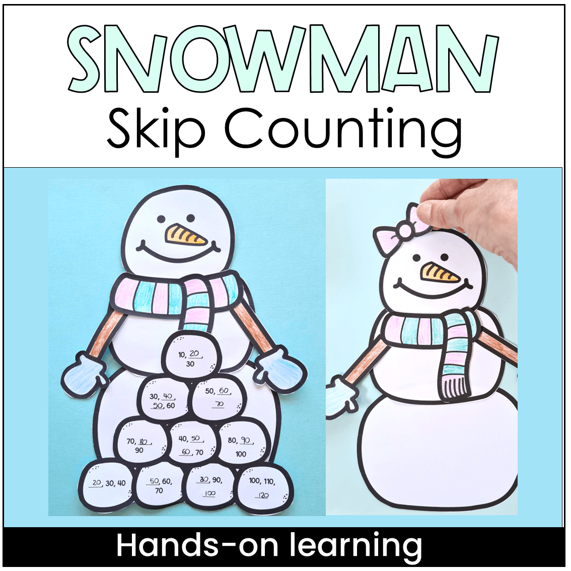 Snowman Skip Counting Craft Winter Math Activity Worksheets Library
