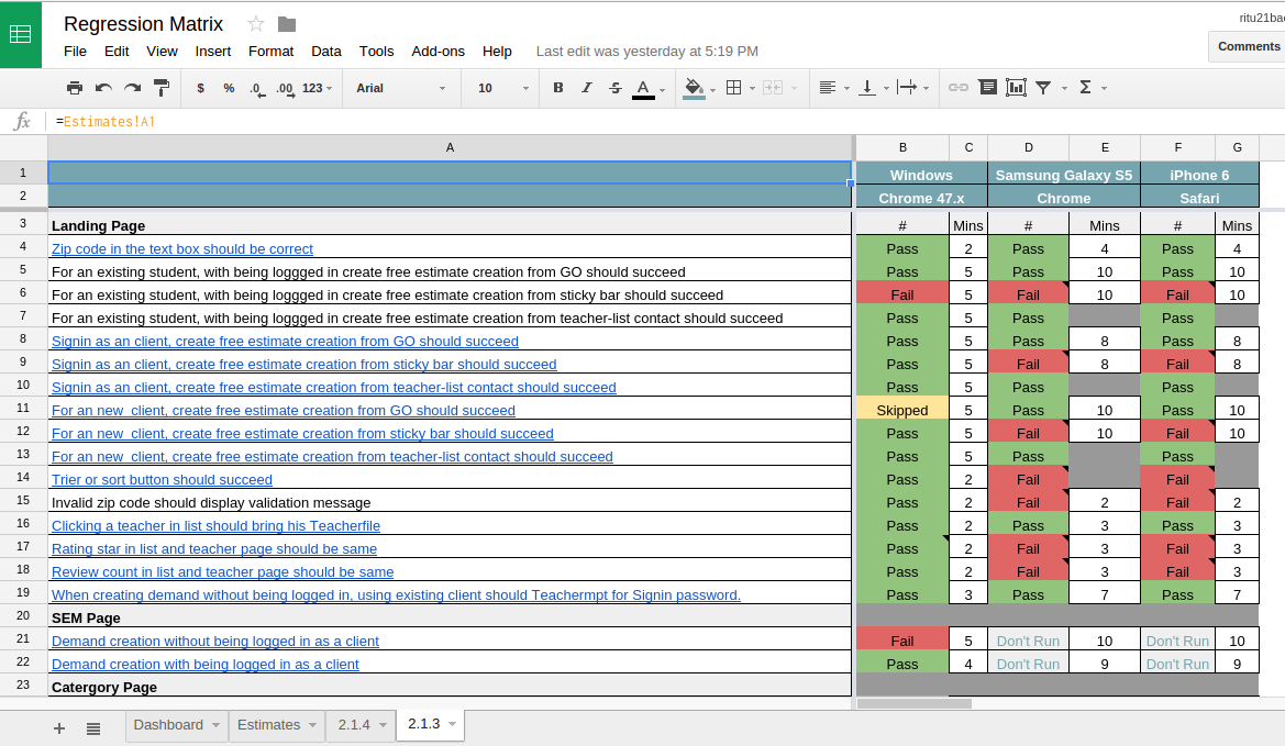 test plan template xls