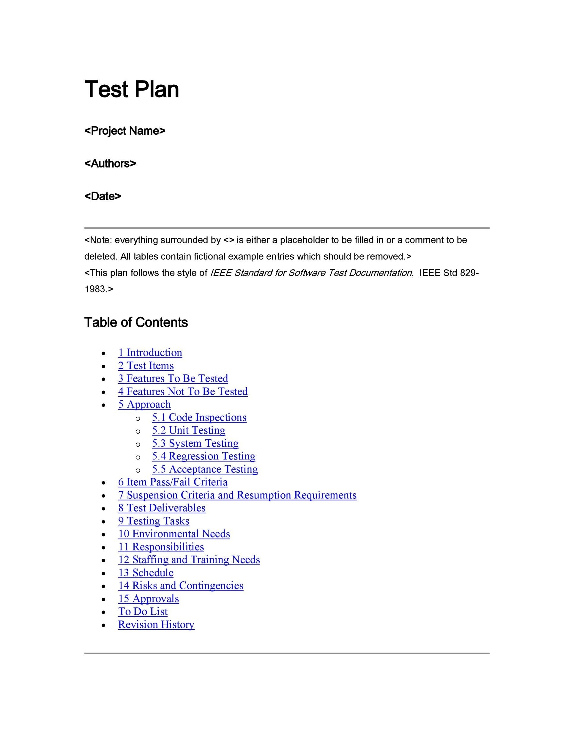 Software Testing Test Plan Types And Test Plan Template Images