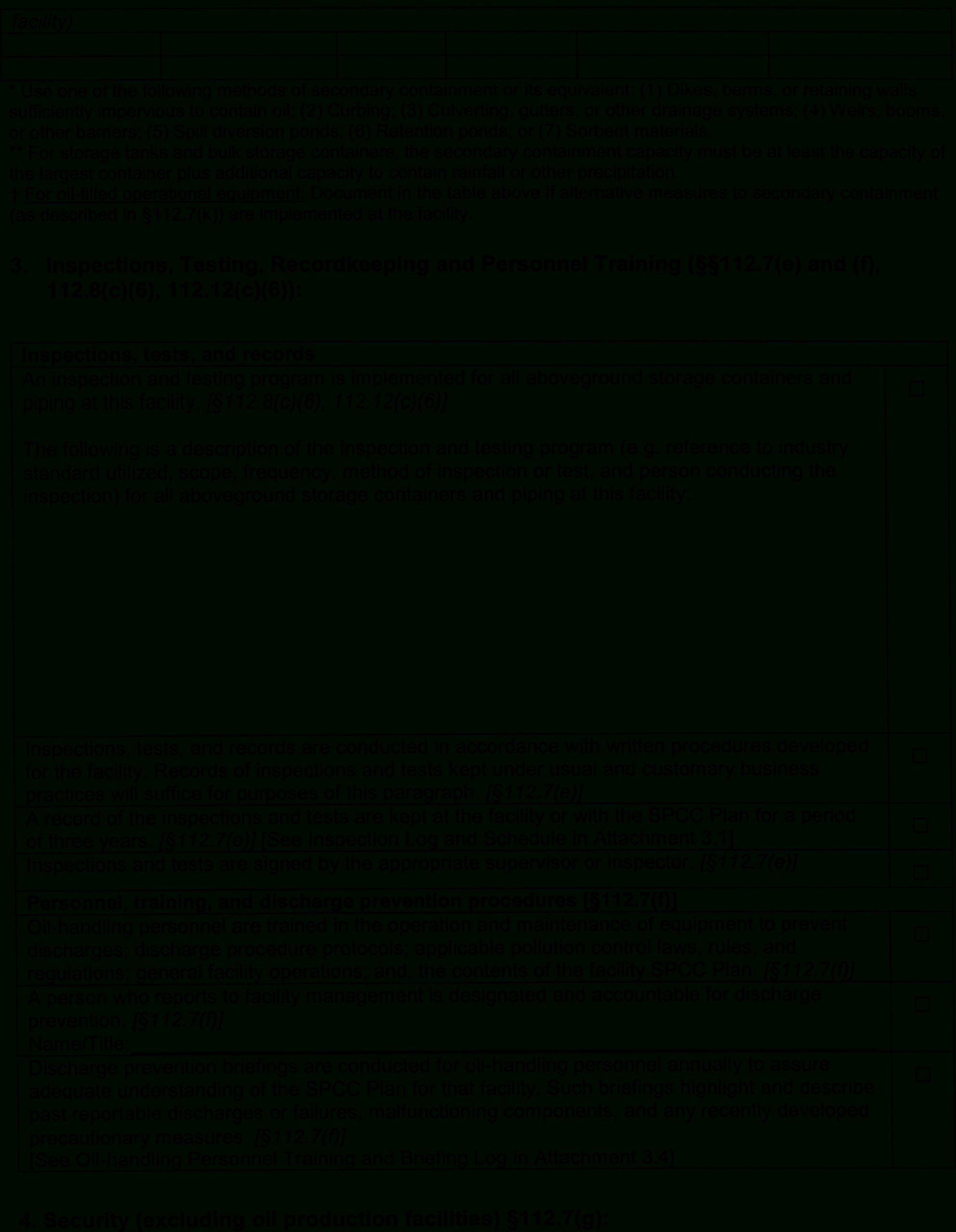 SPCC Plan Sample Template Template Samples
