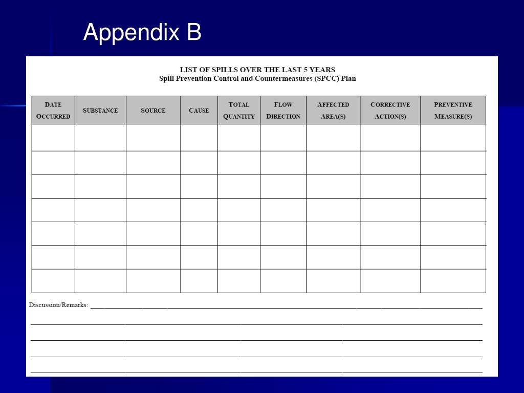 SPCC Plan Sample Template Template Samples