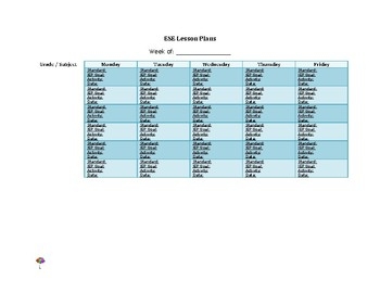 SPED Lesson Plan Template EDITABLE By Under The ESE Umbrella TpT