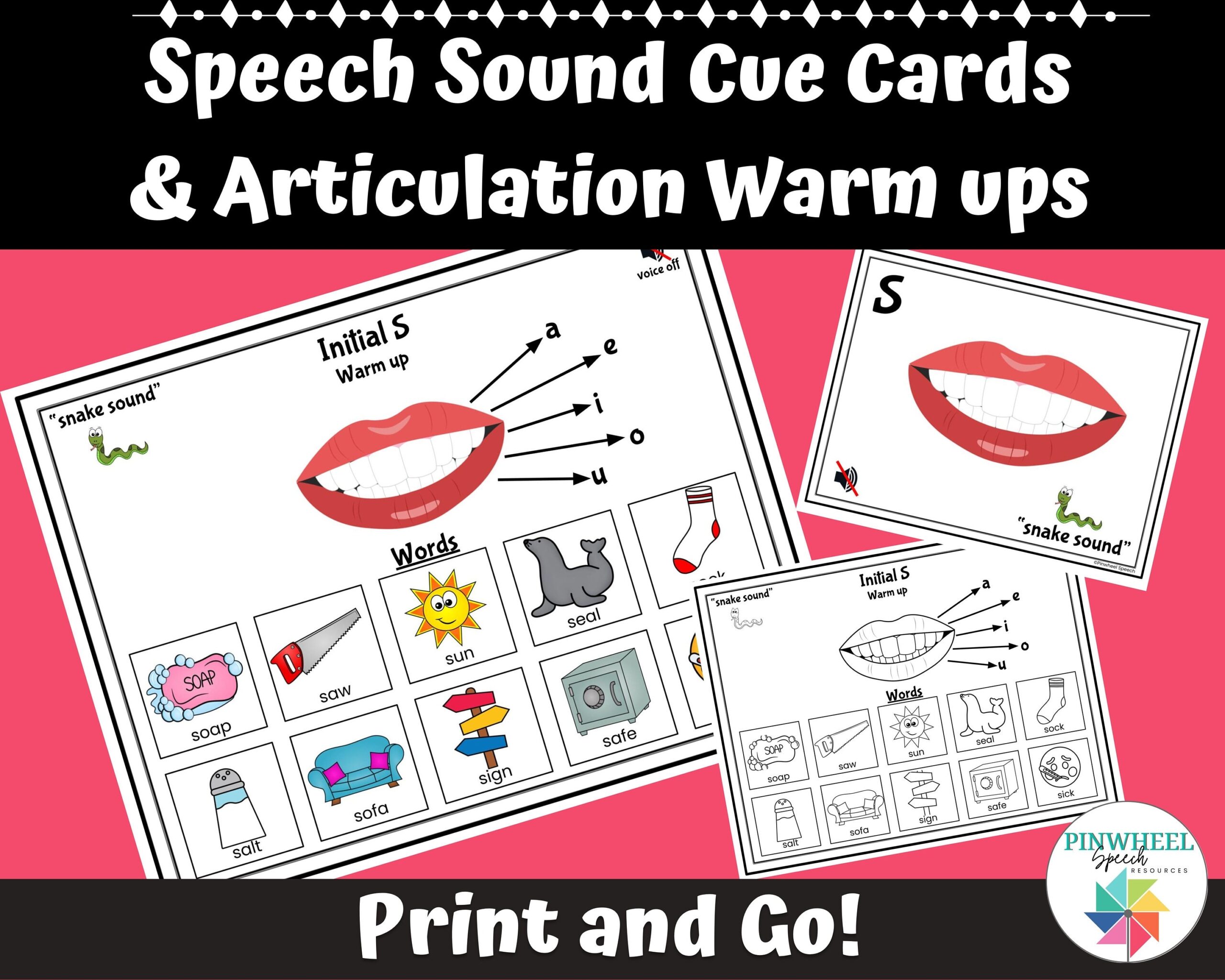 Speech Sound Visual Cue Cards And Articulation Warm Ups Speech 
