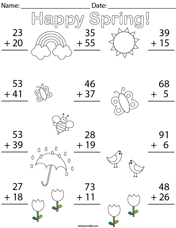 spring math worksheet