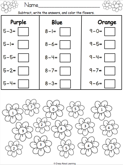 Spring Math Subtraction Worksheet Made By Teachers